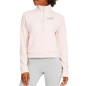 Puma Ladies' Half Zip Kangaroo Pocket Pullover, Rosewater Medium - NEW